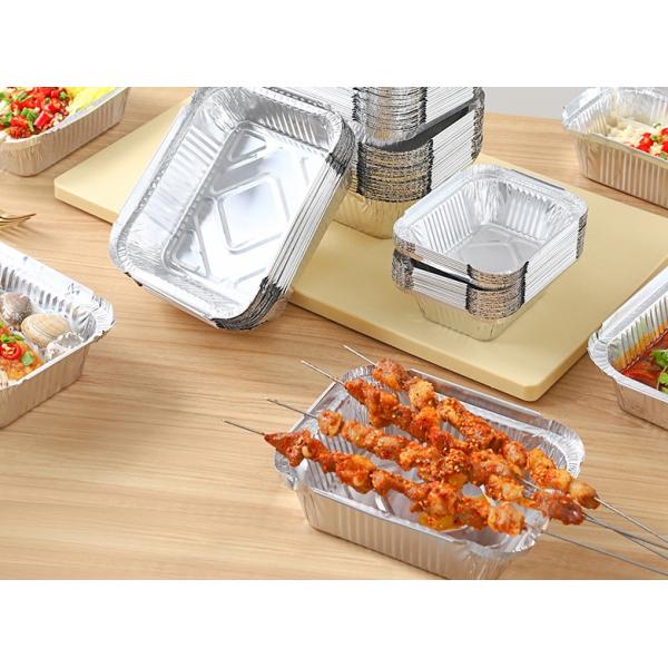 Customized Logo Aluminum Foil Container with Lids Delivery Packaging Biodegradable Box