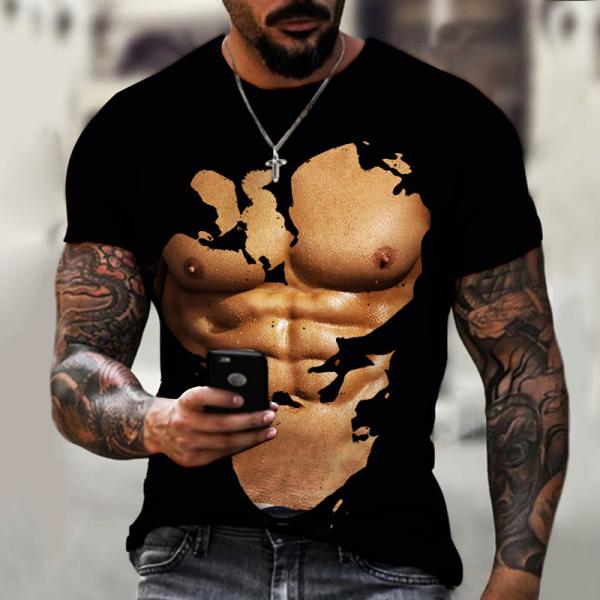 Abs 3D футболки людей мышцы печатая верхнюю часть лета рукава краткости личности