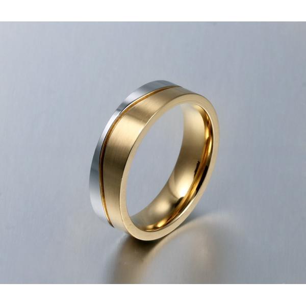 Anillos de compromiso de bodas de oro de 18K en acero inoxidable