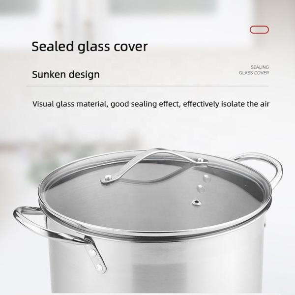 Good Selling 18/8 Stainless Steel Soup Pots Multi-user Stew Pots Cooking Pots With Binaural Handle