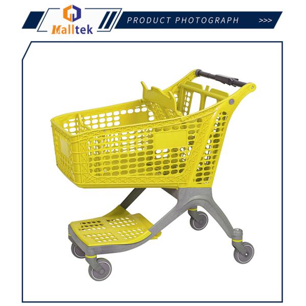Poly Plastic Unfolding Grocery Shopping Trolley For Supermarket