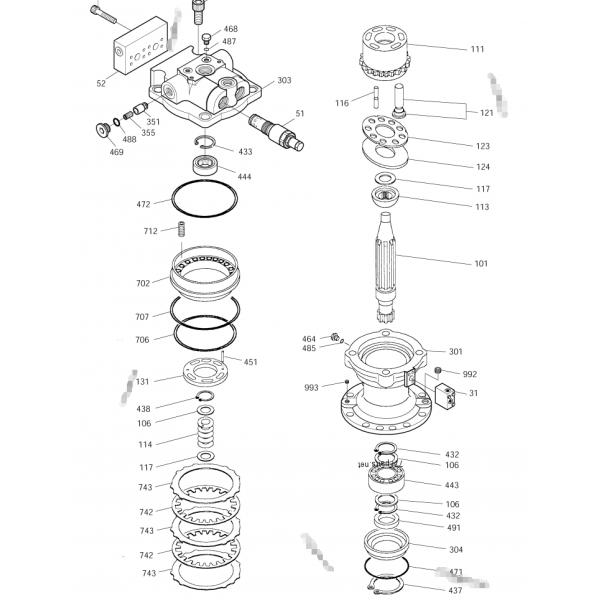 Части 401-00003A экскаватора DH150-7 R150-7 R130-5 M2X63 гидравлические