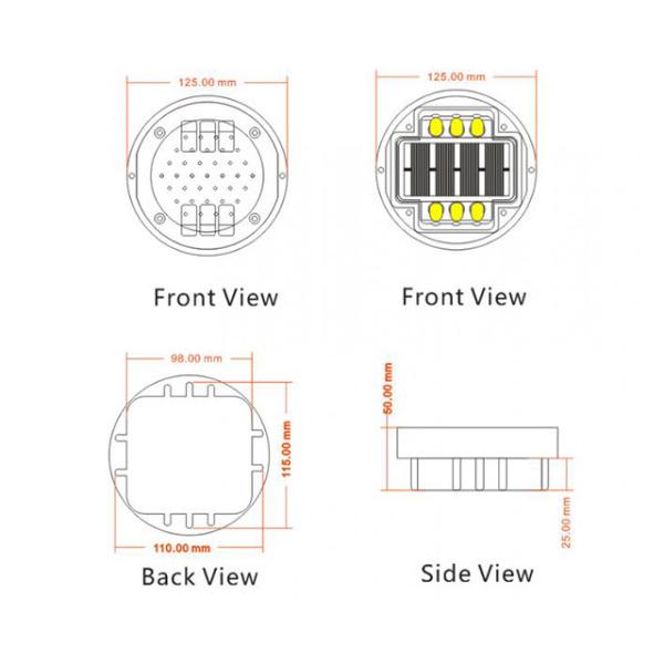 Aluminium Casting Solar Cat Eyes Road Stud Embedded RoHS Certificate