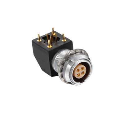 EXG.1B.304 M12 Quick Lock Connector 90 Degree 4 Pin Circular Connector IP50