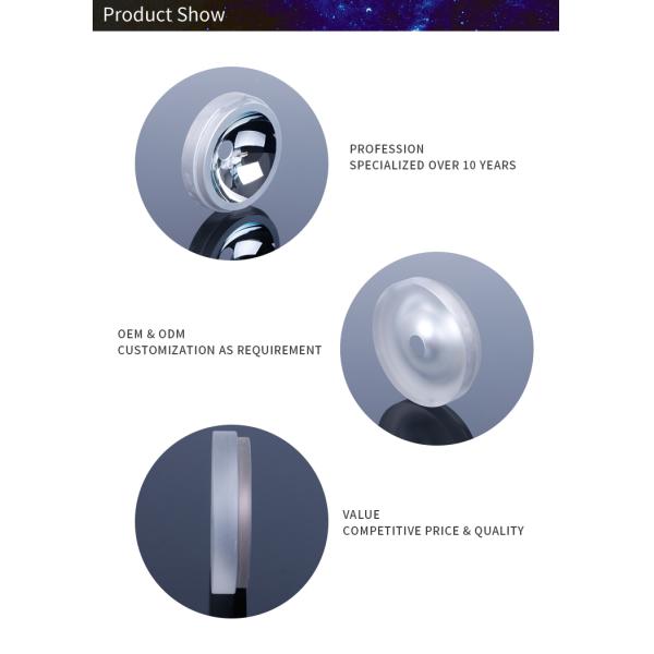 Sapphire Round Led Reflector Cup BK7 Infrared Aluminum 1.5-300mm Diameter