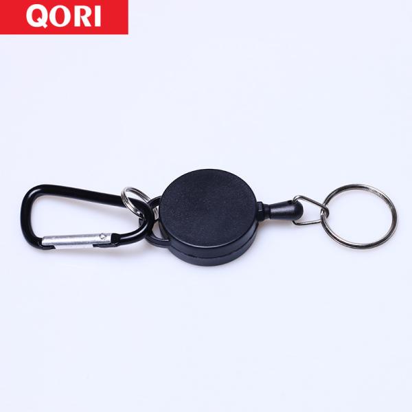 Deyi Badge ReelRetractable Keychain Heavy Duty Carabiner Badge Holder Tactical ID Coated Steel