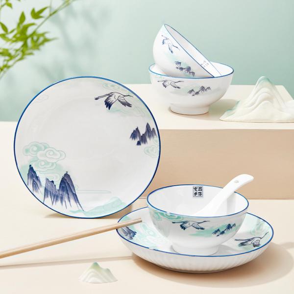 Ready To Ship In Stock Personalized Modern Dinnerware Set with Customizable Design Microwave and Dishwasher Safe