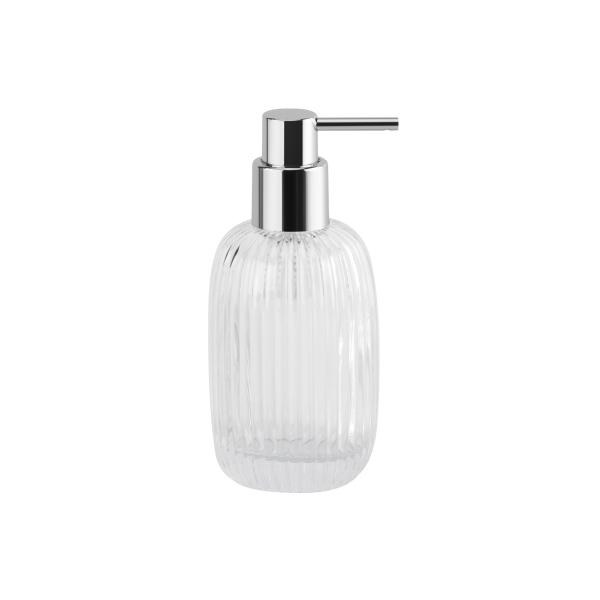 Ribbed Clear Bathroom Toilet Accessories Set 5pcs Pumpkin Style Lotion Pump Bottle