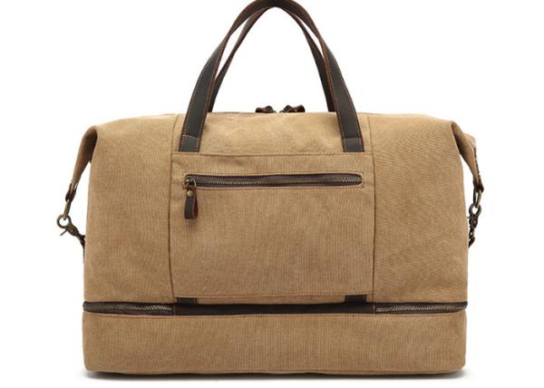 Genuine Leather Canvas Anti Tear Outdoor Duffle Bag Waterproof Durable Carry On