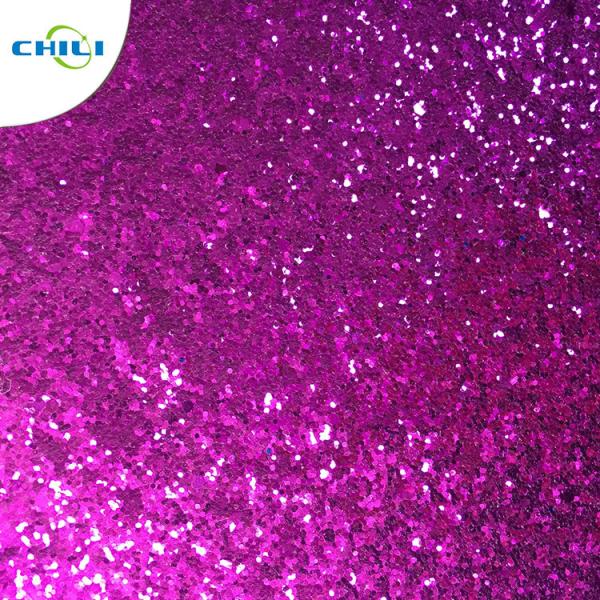 Garment Glitter Leather Fabric Customized Color Size Elegant For Handbags