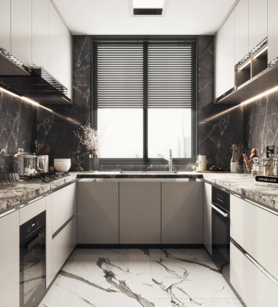 Custom Modular Modern Luxury Kitchen Cabinets Island Wood Furniture Cupboard