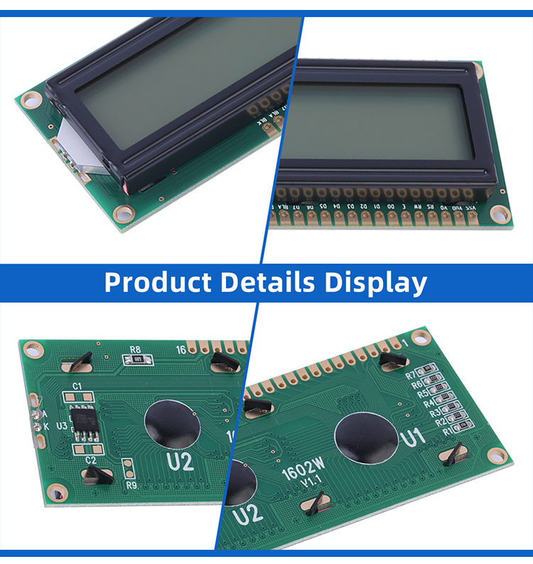 Russian Gray Film 1602W 3.3V LCD Character Screen 64*16MM ST7066U Multiple Word Libraries