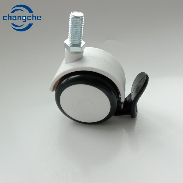 Mute Rubber Swivel Medical Caster Wheels With Brake 3/4/5 Inch