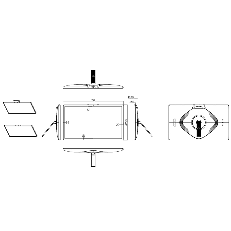 Kinstone New Arrival 32 inch 2-in-1 Portable Smart Touch Screen, Desktop & Floor Stand Supported