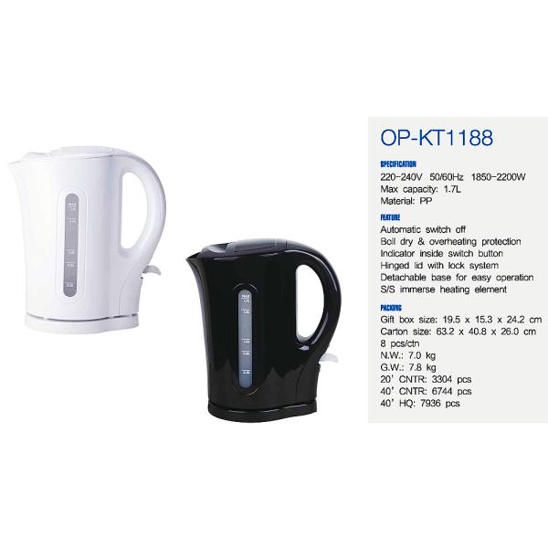 Auto Shut-off Electric Water Kettle with Fast Heating Speed and Electric Power Source