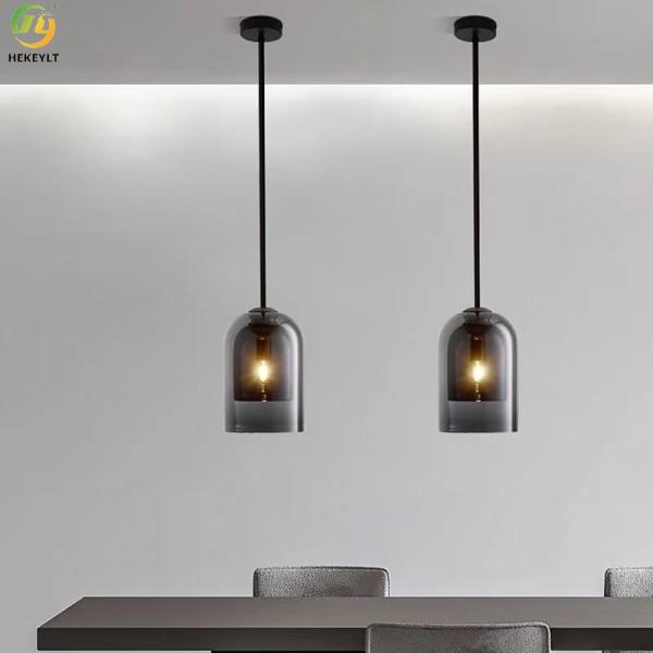 Nordic Minimalist E27 Led Glass Pendant Light Hotel Bedside Bar Коричневый