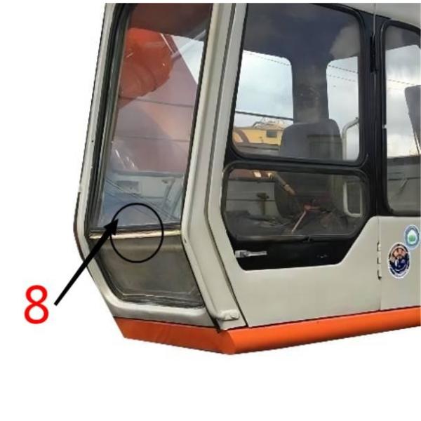 Verre trempé de la position No.8 de Glass Right Side d'excavatrice d'EX-1 EX120