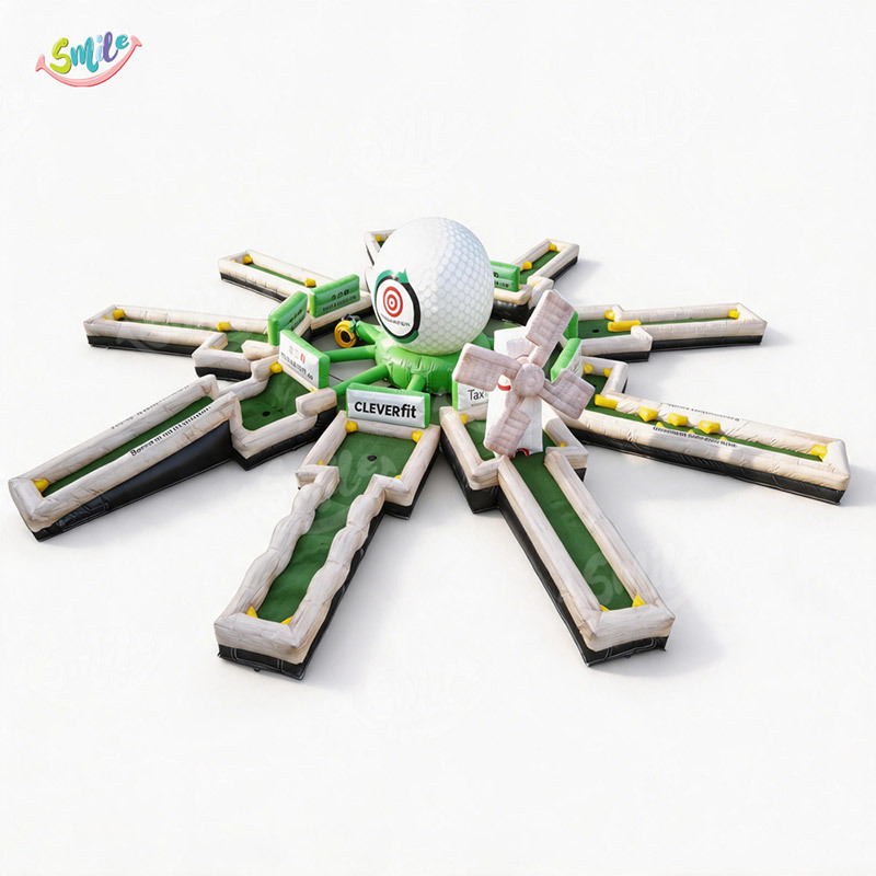 Commercial Grade 9 Hole Inflatable Mini Golf Game for Party Rental, Portable