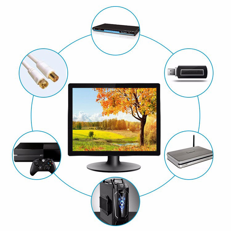 Многовходный FCC 19 дюймовый ЖК-монитор 1280x1024 Lcd Монитор 250cd/m2