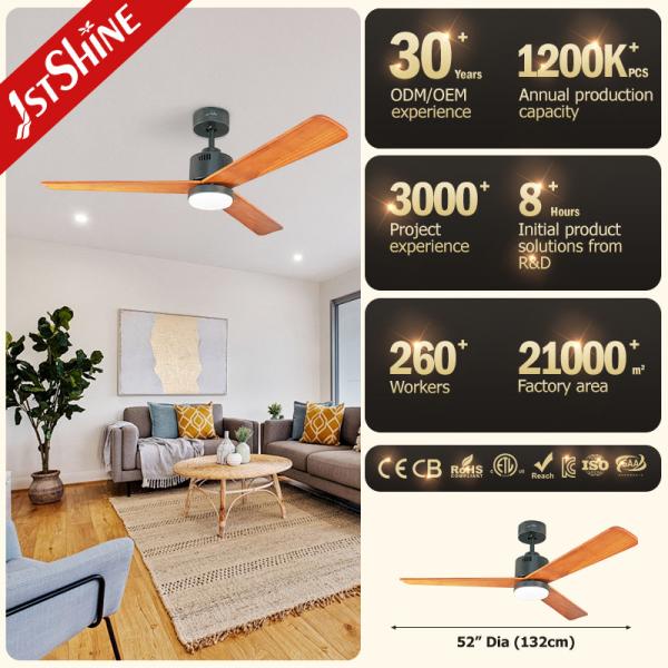 Smart Home 52 Luz de ventilador de teto do quarto com vento forte 3 cores luz