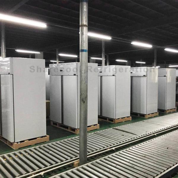 Adjustable Shelves Stainless Steel Upright Refrigerator Double Door CE Approved