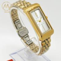 Relógio Análogo Lady Quartz Prateado E Banda Dourada Relógios de Quartz de Aço Inoxidável