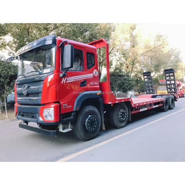 Fábrica DongFeng 8X4 30 toneladas Camión de remolque de cama plana Excavadora Transporte Camión de remolque