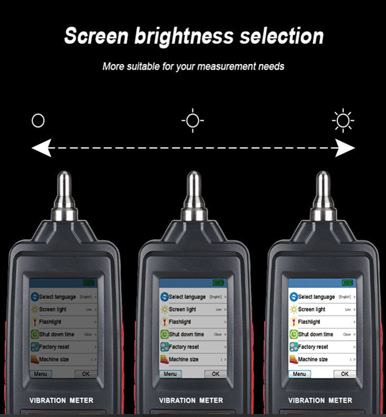 WT63B Color Screen LCD Digital Vibration Analysis Meter  for Acceleration Measurement