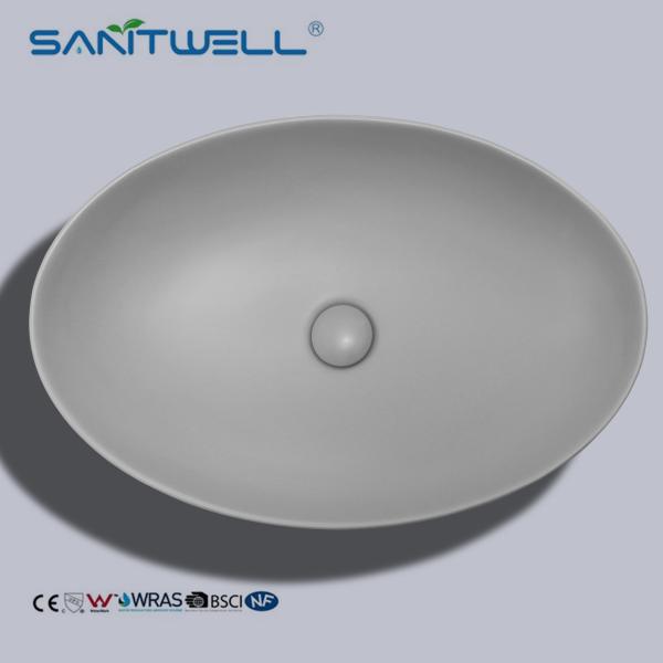 Popular Models Matt Grey Oval Basin Color Wash Basin Bathroom Ceramic Basin