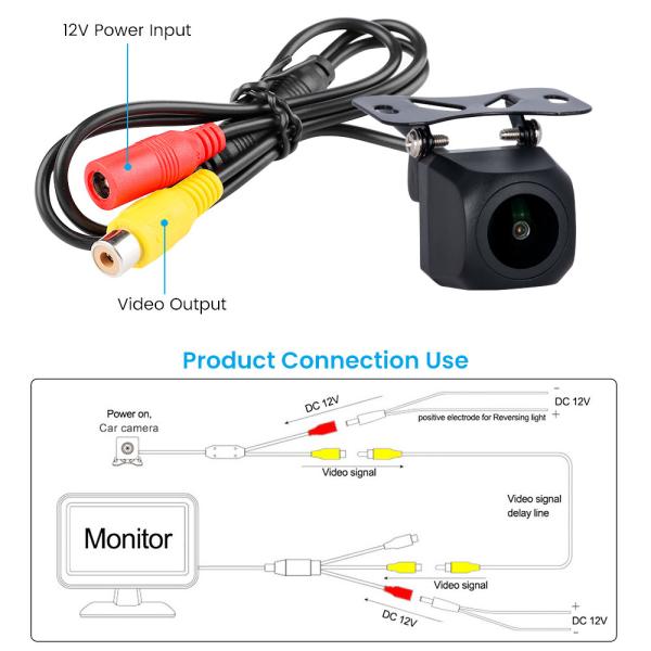170° AHD 1080P Car Stereo Accessories Rear Parking Camera For Car Night Vision