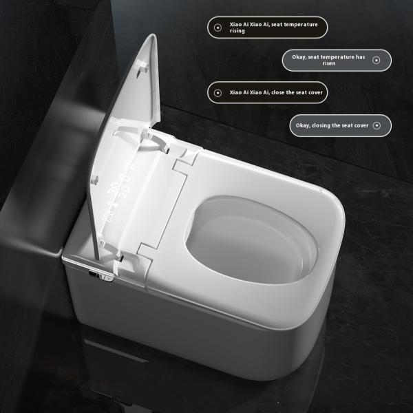 Inodoro inteligente de cerámica de una pieza al por mayor con asiento calefactado, bidé montado en el suelo y forma de tazón alargada para baño