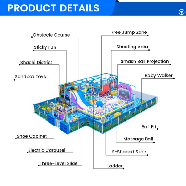 Ocean-Blue Indoor Playground Kids Dive Into Fun