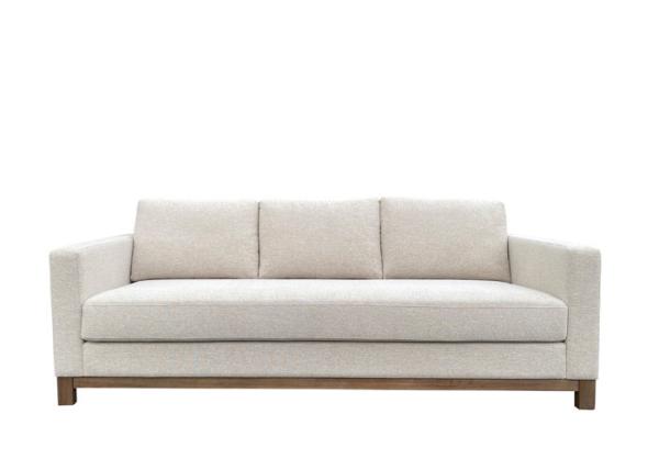 Solid Timber Base Sofa Fabric 3 Seater Plinth Vintage 3 Seater Fabric Settee