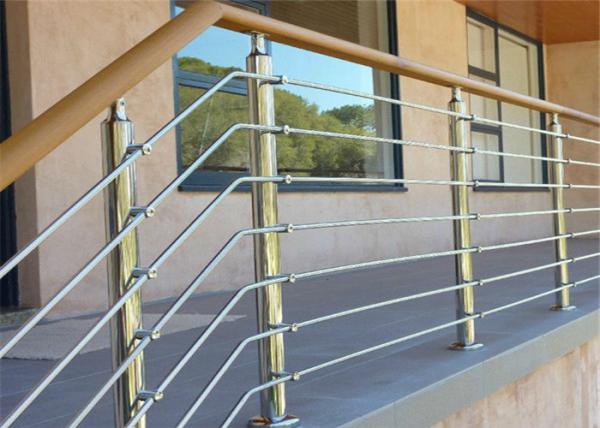 Wood / PVC Handrail Stainless Steel Railing Investment Casting For Office Buildings