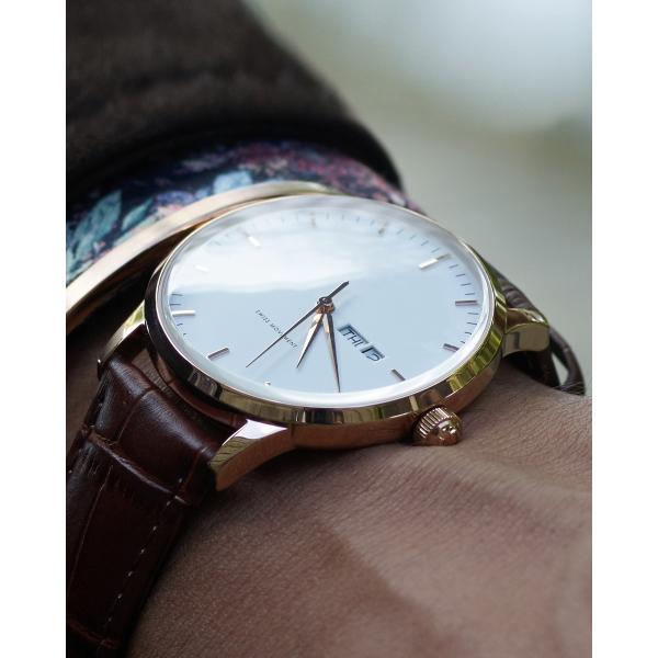 Stainless Steel Swiss Watch , Mens Watch White Face Brown Leather