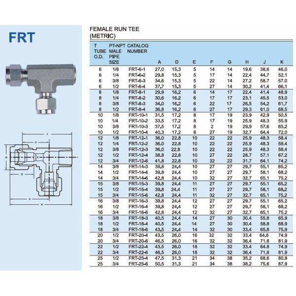 Forged Stainless Steel Tube Fittings For Tee Connecting With NPT Female Thread