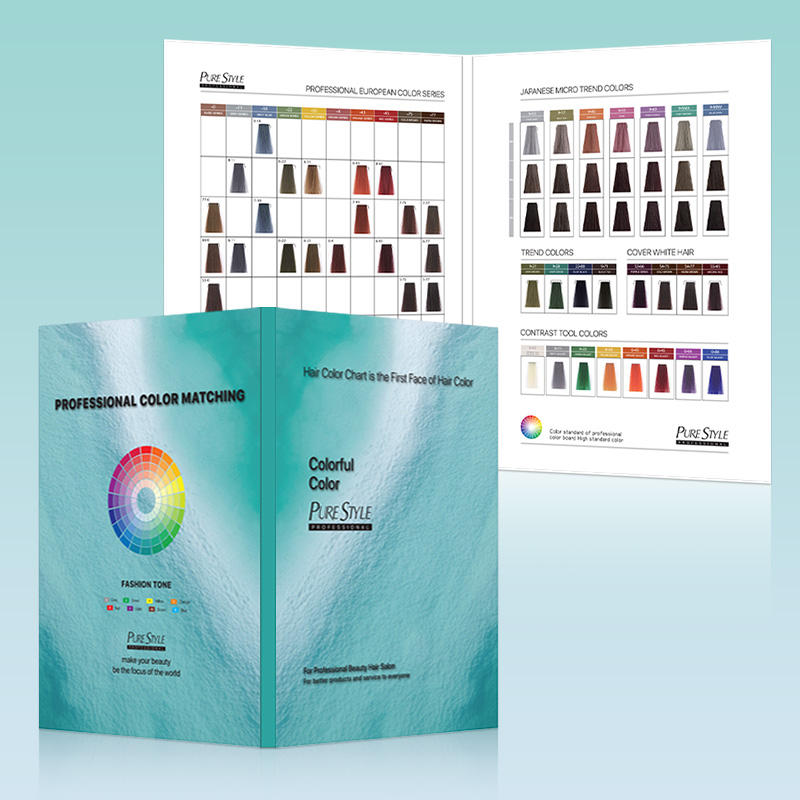 Purestyle Hair Color Swatch Chart 47 Colors Professional OEM Wholesale Professional Color Chart For Salon