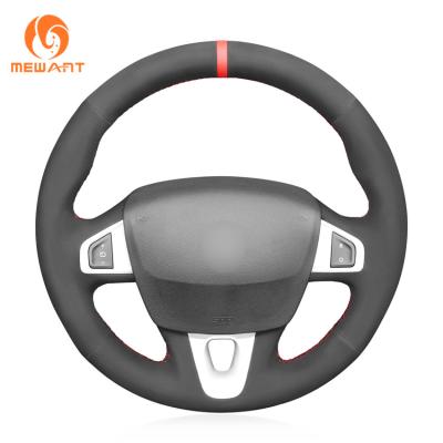 Hand Stitching Black Suede Steering Wheel Cover for Renault Megane 3 Coupe RS 2010 2011 2012 2013 2014 2015 2016