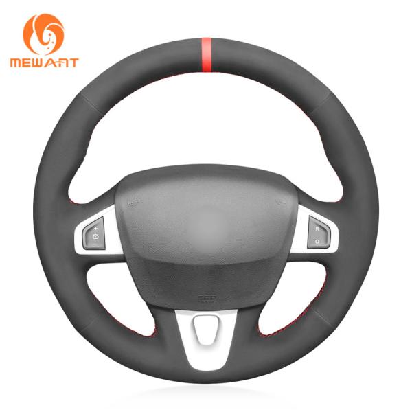 Hand Stitching Black Suede Steering Wheel Cover for Renault Megane 3 Coupe RS 2010 2011 2012 2013 2014 2015 2016