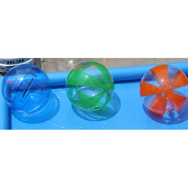 0.8 Mm PVC Inflatable Water Walking Balls / Half Colored Water Toys For Adults