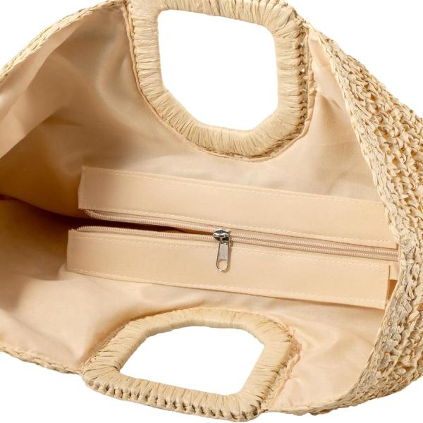 YYW HANDMADE TOTE BAG FOR WOMEN, HAND-WOVEN STRAW LARGE HOBO BAG FOR WOMEN ROUND HANDLE RING TOTO SUMMER BEACH BAG BEACH