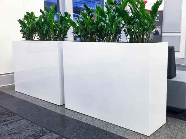 Gráfico Planteiras de flores de resina de fibra de vidro de estilo moderno Potes de plantas de FRP para decoração