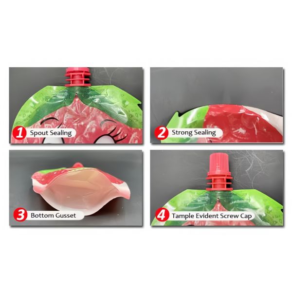 100ml Custom Juice Pouches Leakproof Portable Spout Pouch For Juice