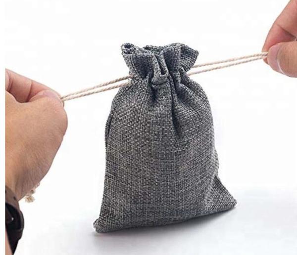 Jute Recycled Drawstring Bags Mini Size For Jewelry / Party Gift's Packing