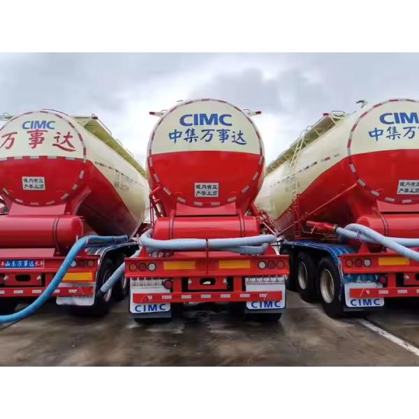 CIMC 3 Ejes 35cbms generador diesel mezcla seca mortero contenedor de polvo tanque de carga semi remolque