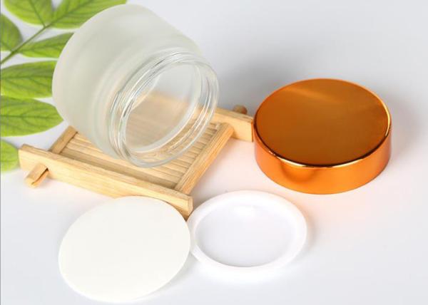 Frosted Glass Beauty Jars 5g-200g Cosmetic Cream Glass Jar With Gold Lip