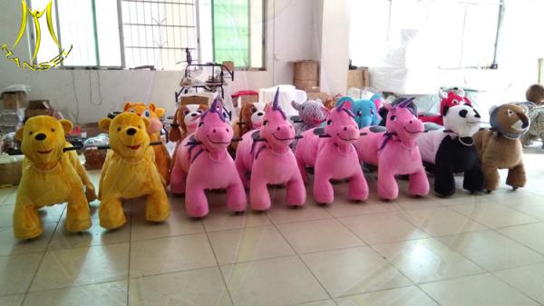Hansel wholesale animal kids battery powered large plush ride with music