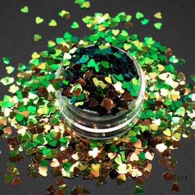 Bulk Chunky Iridescent Loose Glitter Chameleon Powder Peacock Gold Green PET Sequin