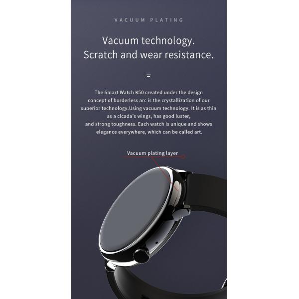 240x240 MTK2502C BT Call Smart Watch K50 230mAh Full Touch Fitness Tracker