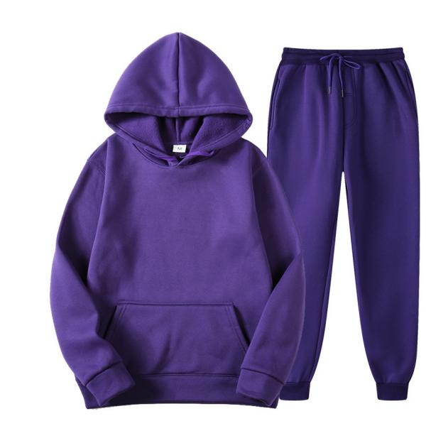 Os homens ostentam a camiseta do pulôver ajustaram o Hoodie de duas partes e a cor sólida encapuçado de Sweatpants